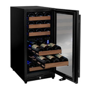 15" Wide Reserva Series 30 Bottle Dual Zone Black Right Hinge Wine Refrigerator Allavino