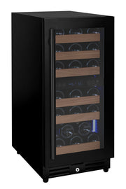 15" Wide Reserva Series 30 Bottle Dual Zone Black Right Hinge Wine Refrigerator Allavino