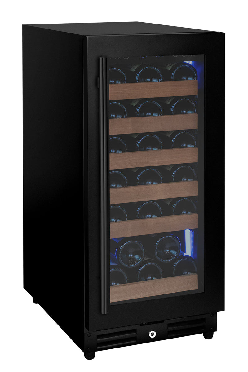 15" Wide Reserva Series 30 Bottle Single Zone Black Right Hinge Wine Refrigerator Allavino