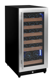 15" Wide Reserva Series 30 Bottle Single Zone Stainless Steel Right Hinge Wine Refrigerator Allavino