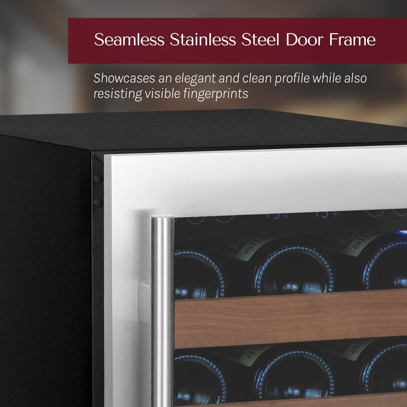 15" Wide Reserva Series 30 Bottle Single Zone Stainless Steel Right Hinge Wine Refrigerator Allavino