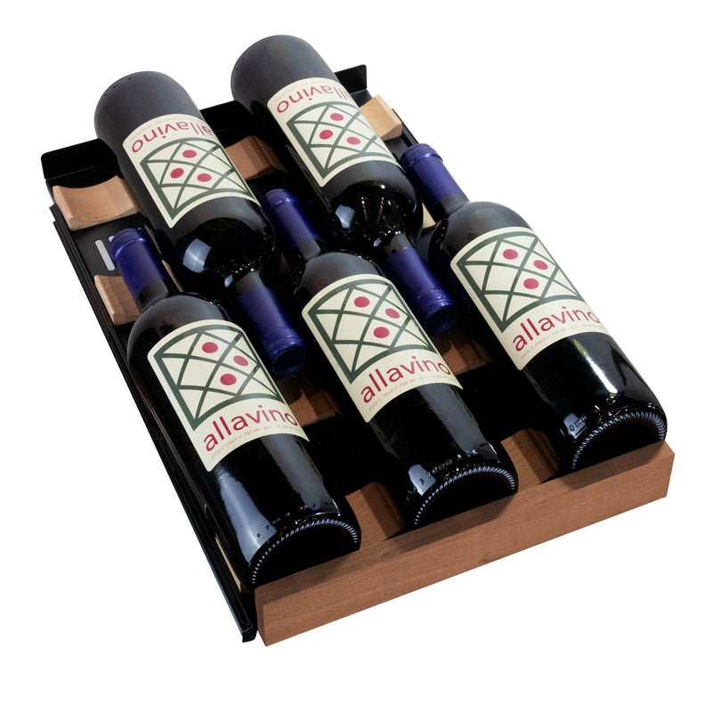 15" Wide Reserva Series 30 Bottle Dual Zone Black Right Hinge Wine Refrigerator Allavino