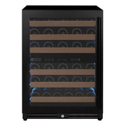 Reserva Series - 51 Bottle Dual Zone Built-in Luxury Wine Refrigerator with Black Door - Left Hinge Allavino