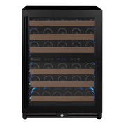 Reserva Series - 51 Bottle Dual Zone Built-in Luxury Wine Refrigerator with Black Door - Right Hinge Allavino