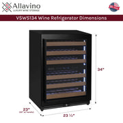 Reserva Series - 51 Bottle Dual Zone Built-in Luxury Wine Refrigerator with Black Door - Right Hinge Allavino