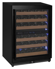 Reserva Series - 51 Bottle Dual Zone Built-in Luxury Wine Refrigerator with Black Door - Right Hinge Allavino