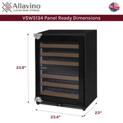 Reserva Series 51 Bottle Dual Zone Built-in Luxury Wine Refrigerator with Panel Ready Overlay Door - Left Hinge Allavino