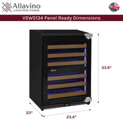 Reserva Series - 56 Bottle Dual Zone Built-in Luxury Wine Refrigerator with Panel Ready Overlay Door - Right Hinge Allavino