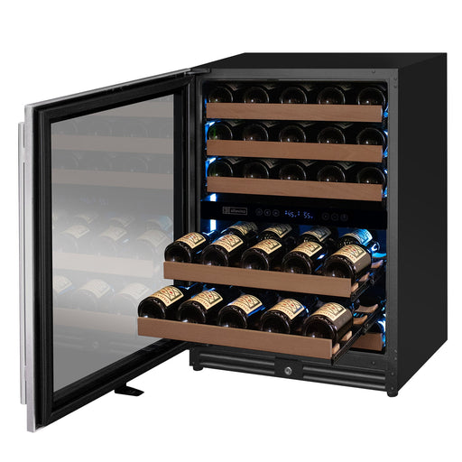 Reserva Series - 51 Bottle Dual Zone Built-in Luxury Wine Refrigerator with Stainless Steel Door - Left Hinge Allavino