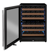 Reserva Series - 51 Bottle Dual Zone Built-in Luxury Wine Refrigerator with Stainless Steel Door - Left Hinge Allavino