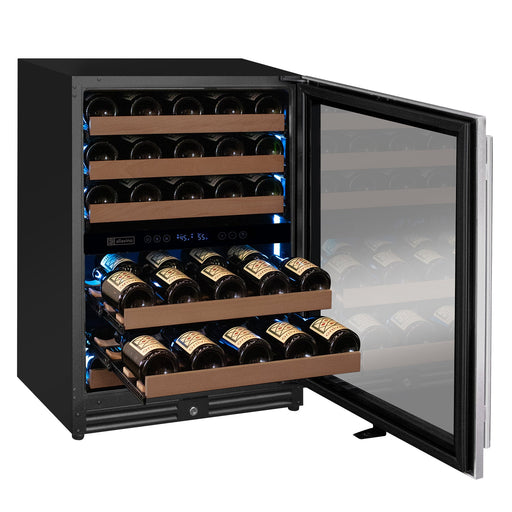 Reserva Series - 51 Bottle Dual Zone Built-in Luxury Wine Refrigerator with Stainless Steel Door - Right Hinge Allavino