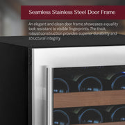 Reserva Series - 51 Bottle Dual Zone Built-in Luxury Wine Refrigerator with Stainless Steel Door - Right Hinge Allavino