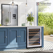 Reserva Series - 51 Bottle Dual Zone Built-in Luxury Wine Refrigerator with Stainless Steel Door - Right Hinge Allavino
