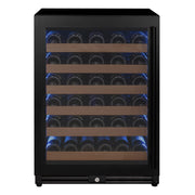 Reserva Series - 51 Bottle Single Zone Built-in Luxury Wine Refrigerator with Black Door - Left Hinge Allavino