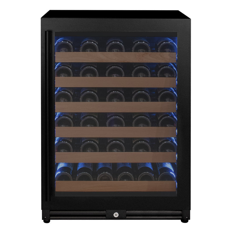 Reserva Series - 51 Bottle Single Zone Built-in Luxury Wine Refrigerator with Black Door - Right Hinge Allavino
