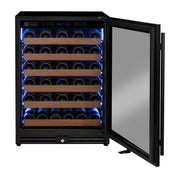 Reserva Series - 51 Bottle Single Zone Built-in Luxury Wine Refrigerator with Black Door - Right Hinge Allavino
