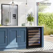 Reserva Series - 51 Bottle Single Zone Built-in Luxury Wine Refrigerator with Black Door - Right Hinge Allavino