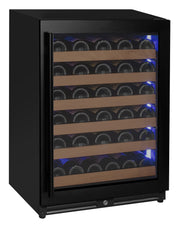 Reserva Series - 51 Bottle Single Zone Built-in Luxury Wine Refrigerator with Black Door - Right Hinge Allavino