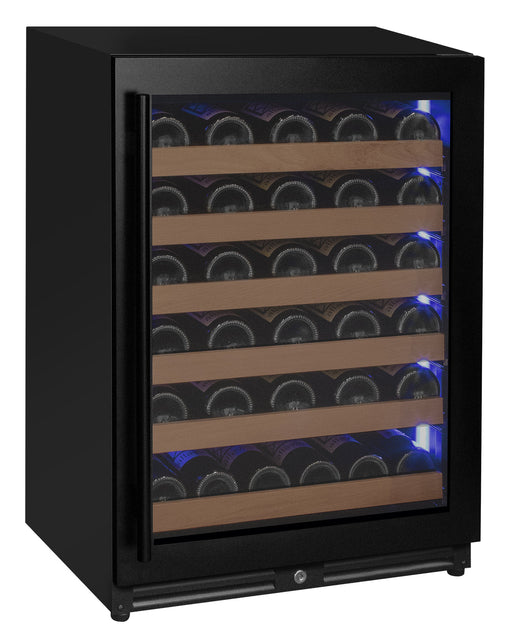 Reserva Series - 51 Bottle Single Zone Built-in Luxury Wine Refrigerator with Black Door - Right Hinge Allavino