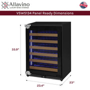 Reserva Series 51 Bottle Single Zone Built-in Luxury Wine Refrigerator with Panel Ready Overlay Door - Left Hinge Allavino