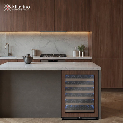 Reserva Series 51 Bottle Single Zone Built-in Luxury Wine Refrigerator with Panel Ready Overlay Door - Left Hinge Allavino