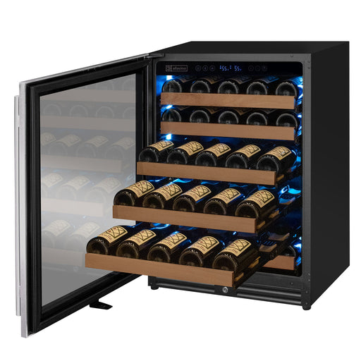 Reserva Series - 51 Bottle Single Zone Built-in Luxury Wine Refrigerator with Stainless Steel Door - Left Hinge Allavino