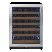 Reserva Series - 51 Bottle Single Zone Built-in Luxury Wine Refrigerator with Stainless Steel Door - Left Hinge Allavino