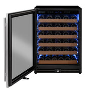 Reserva Series - 51 Bottle Single Zone Built-in Luxury Wine Refrigerator with Stainless Steel Door - Left Hinge Allavino