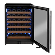 Reserva Series - 51 Bottle Single Zone Built-in Luxury Wine Refrigerator with Stainless Steel Door - Right Hinge Allavino