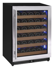 Reserva Series - 51 Bottle Single Zone Built-in Luxury Wine Refrigerator with Stainless Steel Door - Right Hinge Allavino