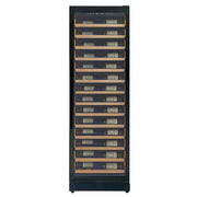 Reserva Series 67 Bottle 71" Tall Single Zone Right Hinge Black Shallow Wine Refrigerator with Wood Front Shelves Allavino