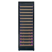 Reserva Series 67 Bottle 71" Tall Single Zone Right Hinge Black Shallow Wine Refrigerator with Wood Front Shelves Allavino