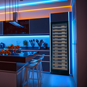 Reserva Series 67 Bottle 71" Tall Single Zone Right Hinge Black Shallow Wine Refrigerator with Wood Front Shelves Allavino