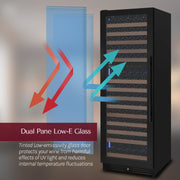 Reserva Series 172 Bottle Dual Zone Built-in Wine Refrigerator with Black Metal Door - Left Hinge Allavino