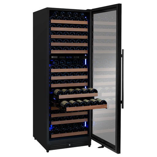 Reserva Series 172 Bottle Dual Zone Built-in Wine Refrigerator with Black Metal Door - Right Hinge Allavino