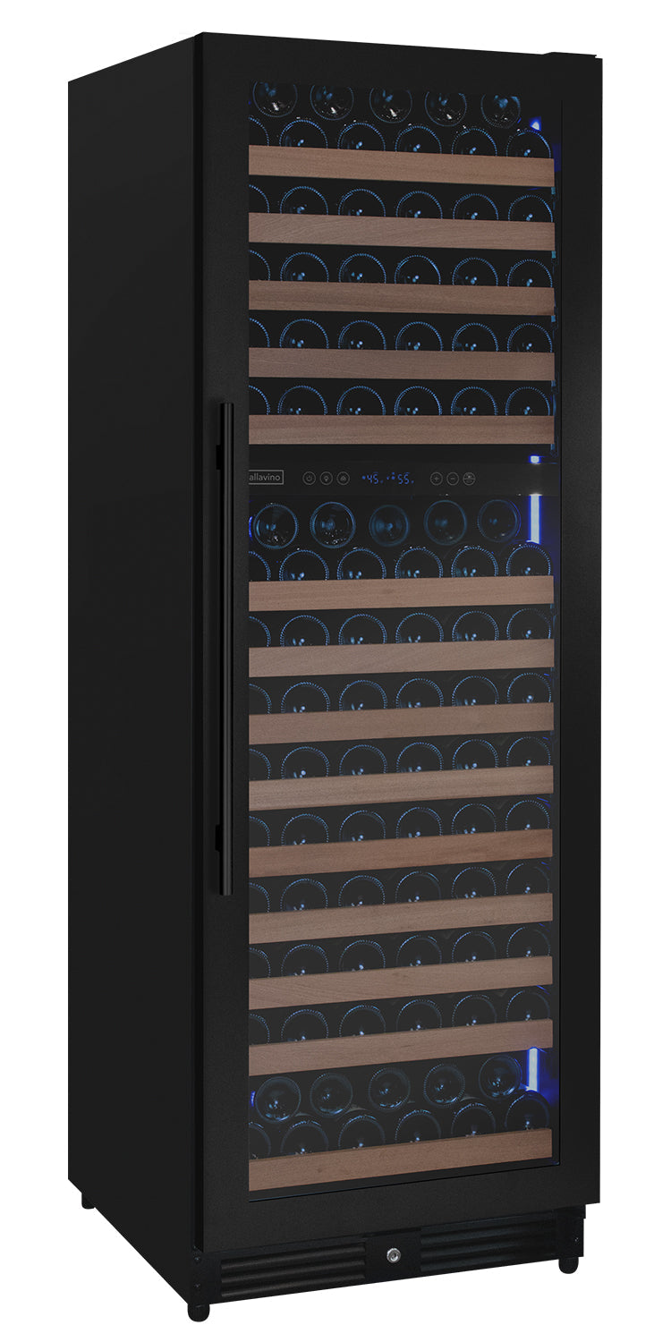 Reserva Series 172 Bottle Dual Zone Built-in Wine Refrigerator with Black Metal Door - Right Hinge Allavino