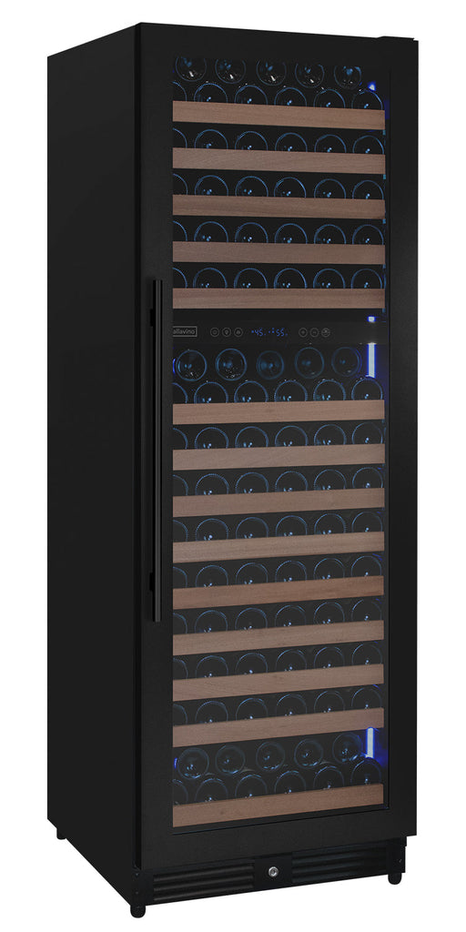 Reserva Series 172 Bottle Dual Zone Built-in Wine Refrigerator with Black Metal Door - Right Hinge Allavino