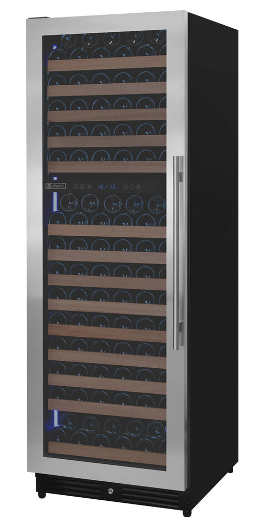 Reserva Series 172 Bottle Dual Zone Built-in Wine Refrigerator with Stainless Steel Door - Left Hinge Allavino