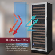 Reserva Series 172 Bottle Dual Zone Built-in Wine Refrigerator with Stainless Steel Door - Right Hinge Allavino