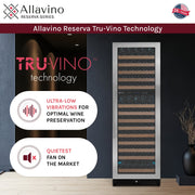 Reserva Series 172 Bottle Dual Zone Built-in Wine Refrigerator with Stainless Steel Door - Right Hinge Allavino