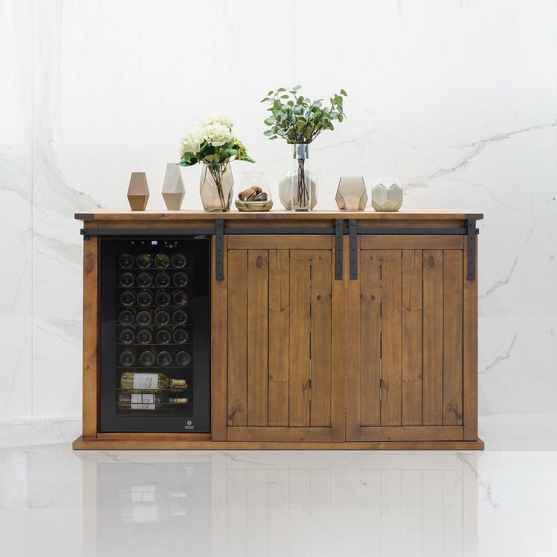 Vinotemp Rustic Wood Wine Cellar Credenza Vinotemp
