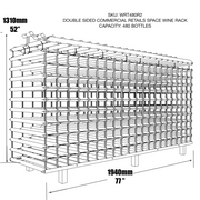 77" Wide Double Sided Commercial Retail Space Wine Rack KingsBottle.com