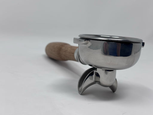 58mm Double Spout Portafilter with Wood Handle Espresso Outlet LLC