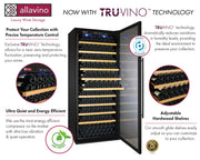 32" Wide Vite II Tru-Vino 277 Bottle Single Zone Black Right Hinge Wine Refrigerator Allavino