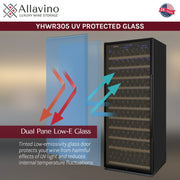 32" Wide Vite II Tru-Vino 277 Bottle Single Zone Black Right Hinge Wine Refrigerator Allavino
