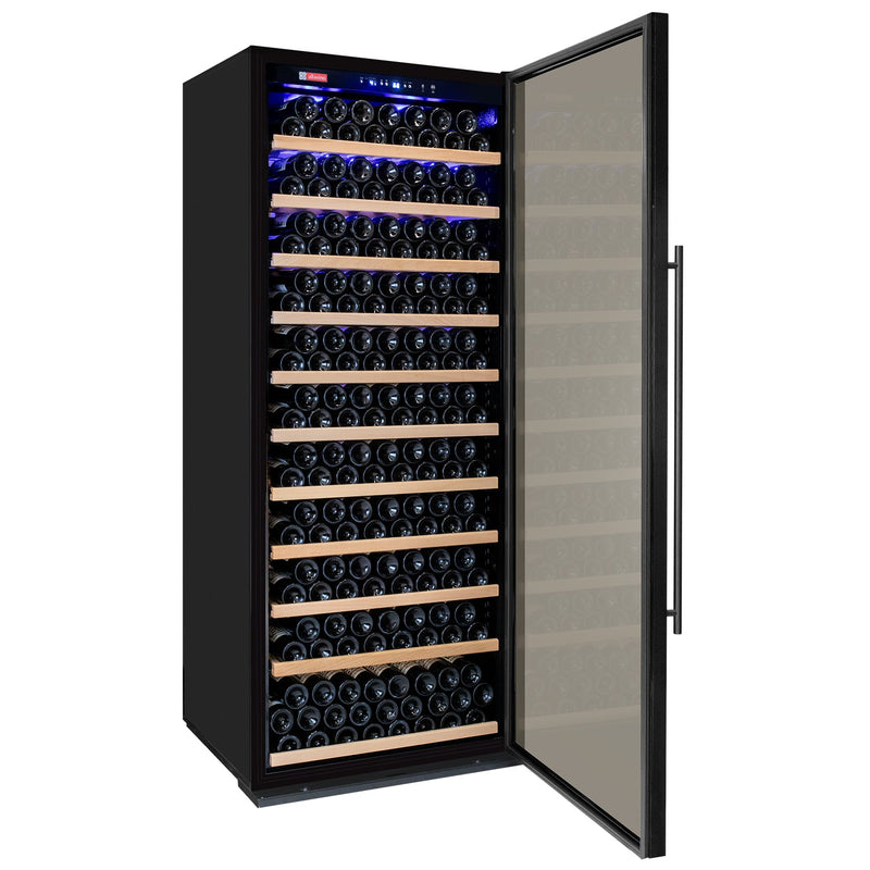 32" Wide Vite II Tru-Vino 277 Bottle Single Zone Black Right Hinge Wine Refrigerator Allavino