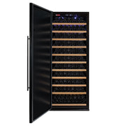 32" Wide Vite II Tru-Vino 305 Bottle Single Zone Solid Black Left Hinge Door Wine Refrigerator Allavino