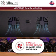 32" Wide Vite II Tru-Vino 305 Bottle Single Zone Solid Black Right Hinge Door Wine Refrigerator Allavino