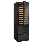 76.5" Tall Black Wine Refrigerator with Two Refrigerated Drawers Allavino