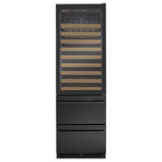 76.5" Tall Black Wine Refrigerator with Two Refrigerated Drawers Allavino